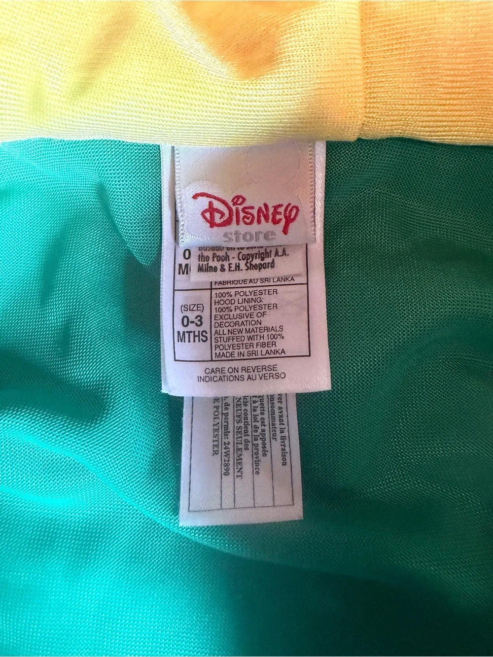 Vintage Winnie The Pooh 0/3M Sack Style Costume